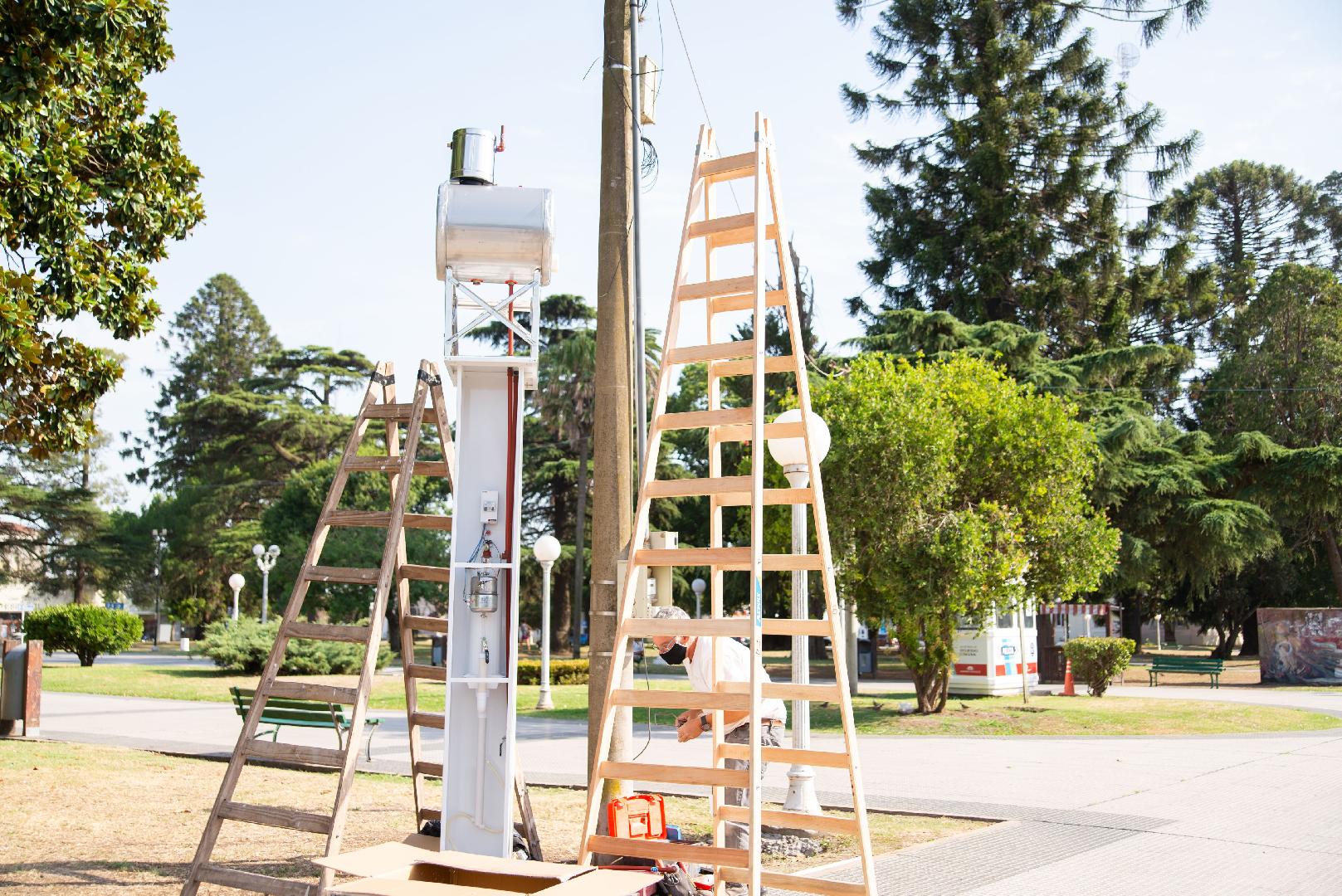 Medio Ambiente: colocan termo solar en la plaza San MartÃ­n
