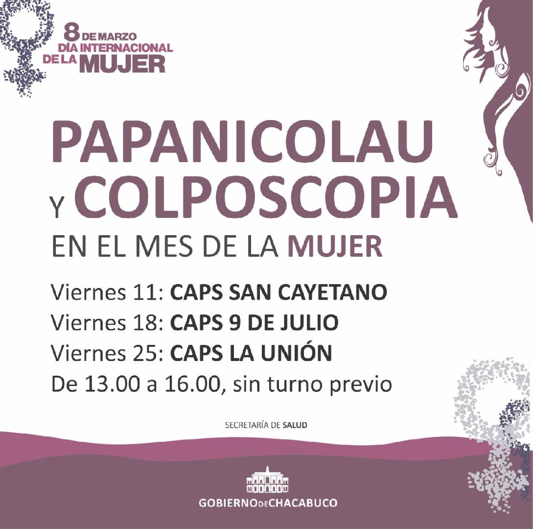 Papanicolau y Colposcopia en diversos CAPS por el dÃ­a de la mujer